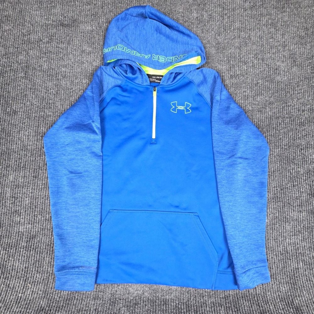 Under Armour ColdGear Blue Quarter Zip Hoodie Youth YXL‎